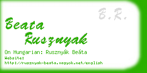 beata rusznyak business card